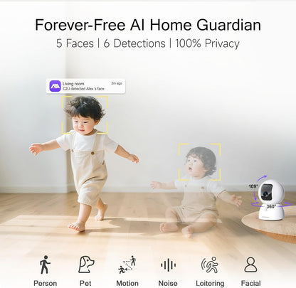 CINMOORE Cámara de seguridad 5G para interiores, paquete de 3, reco...