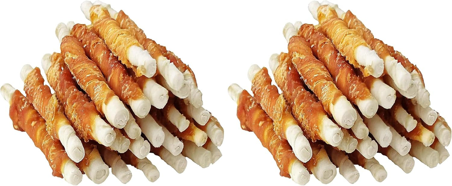 MON2SUN Palitos de cuero crudo envueltos en pollo de 5 pulgadas, 25...