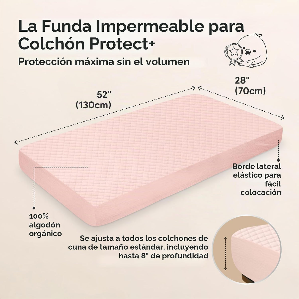 2 paquetes de protector de colchón ajustado impermeable para cuna -...