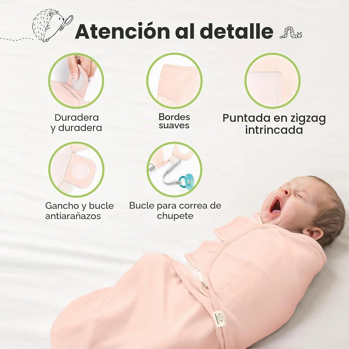 Paquete de 3 mantas orgánicas para dormir para bebé, para recién na...
