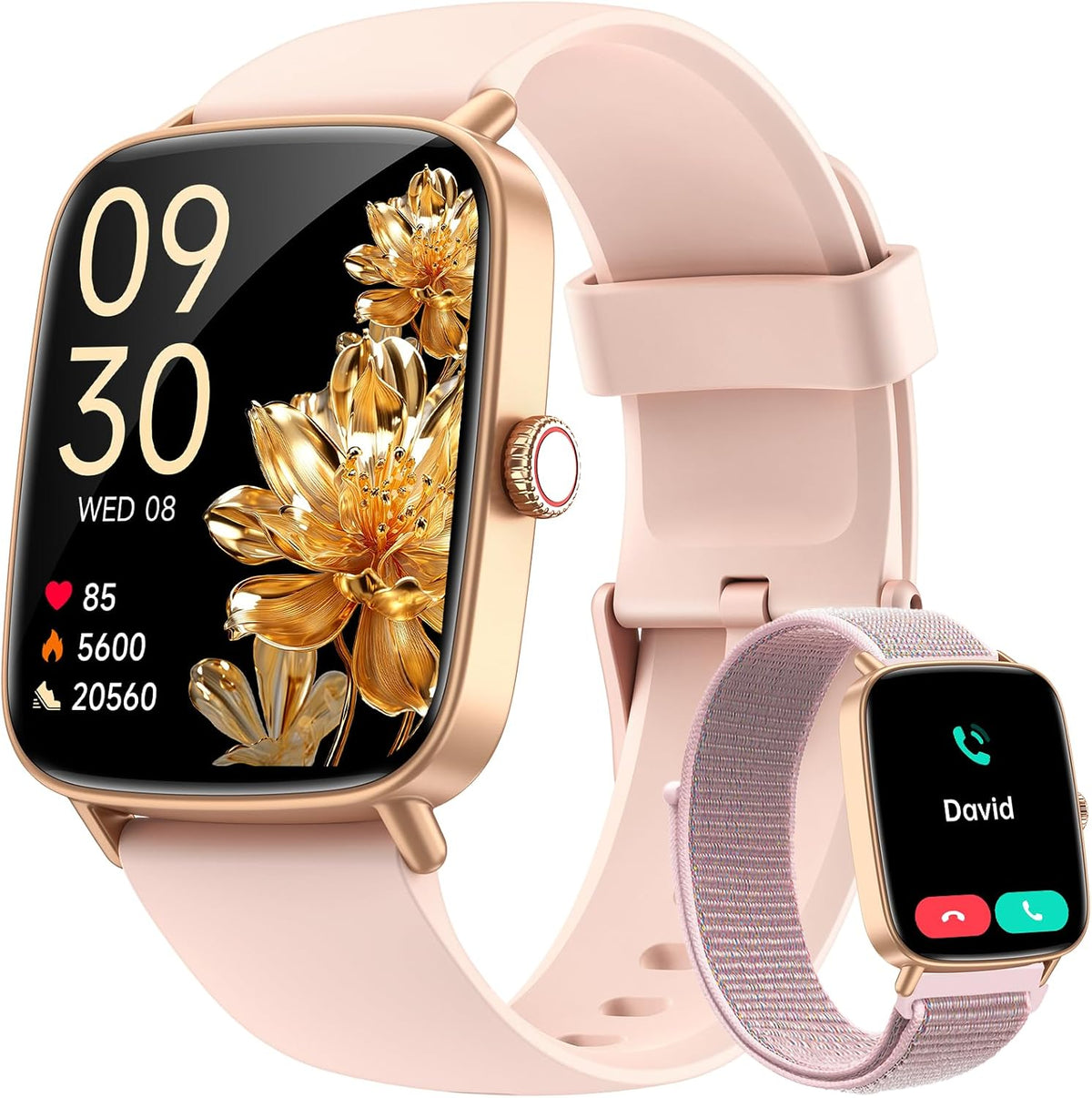 Reloj inteligente para mujer, 1.85 pulgadas HD AMOLED Fitness Track...