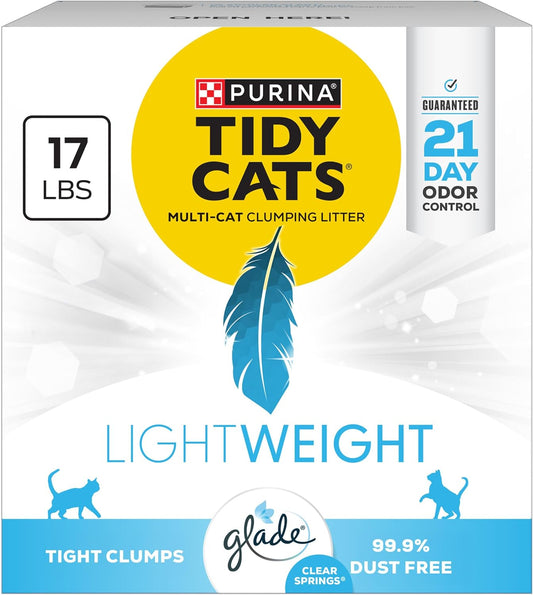 Purina Tidy Cats - Arena para gatos ligera con Glade Clear Springs,...
