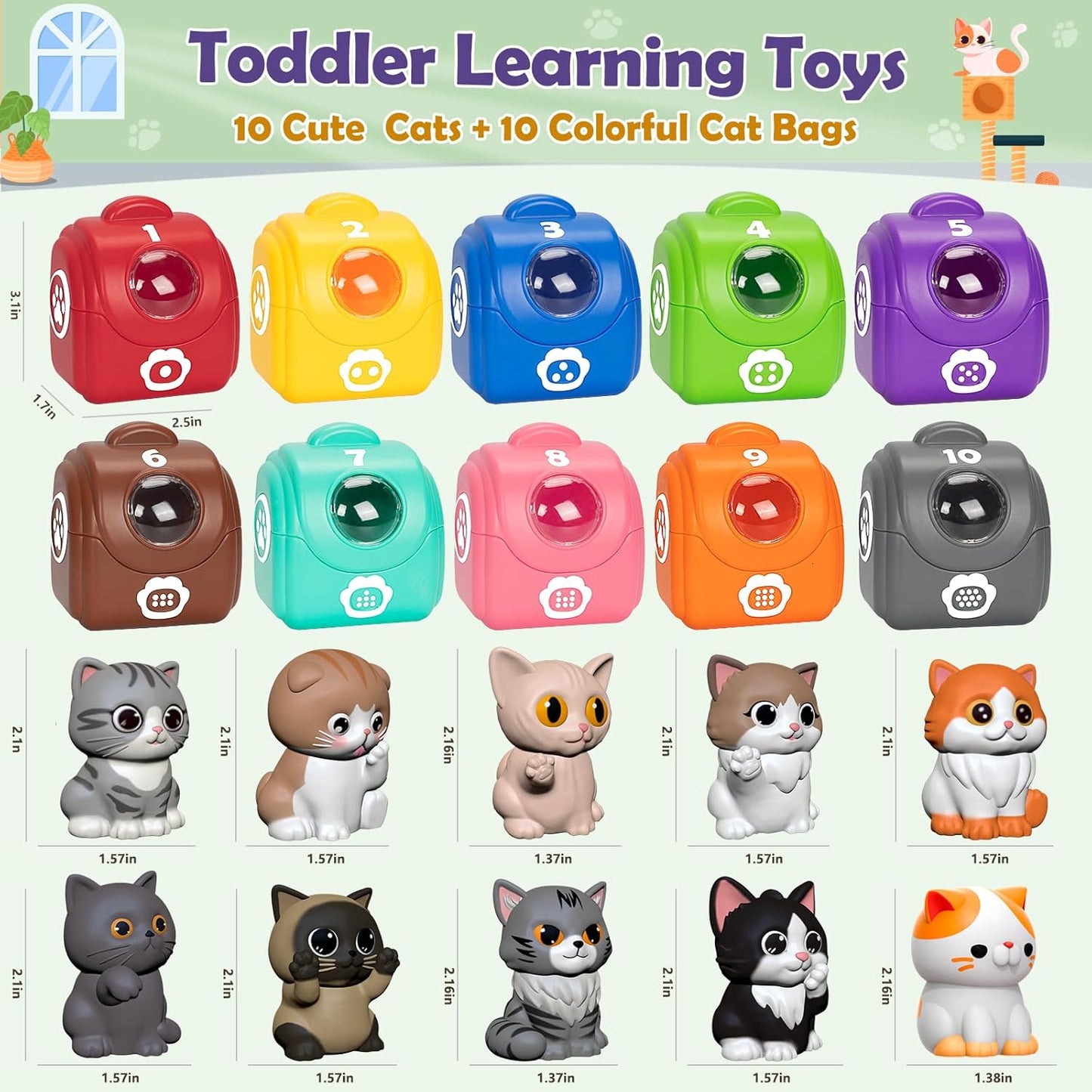 Juguetes de aprendizaje para niños pequeños de 1, 2, 3 años, 20 pie...