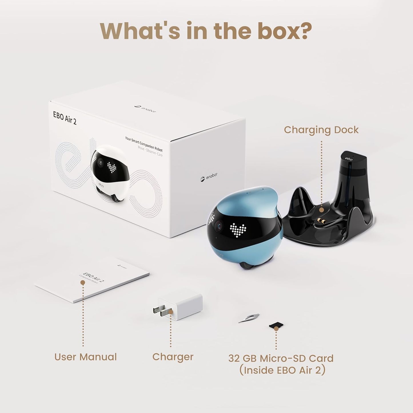Enabot EBO Air 2 FamilyBot - Robot de cámara de seguridad para inte...
