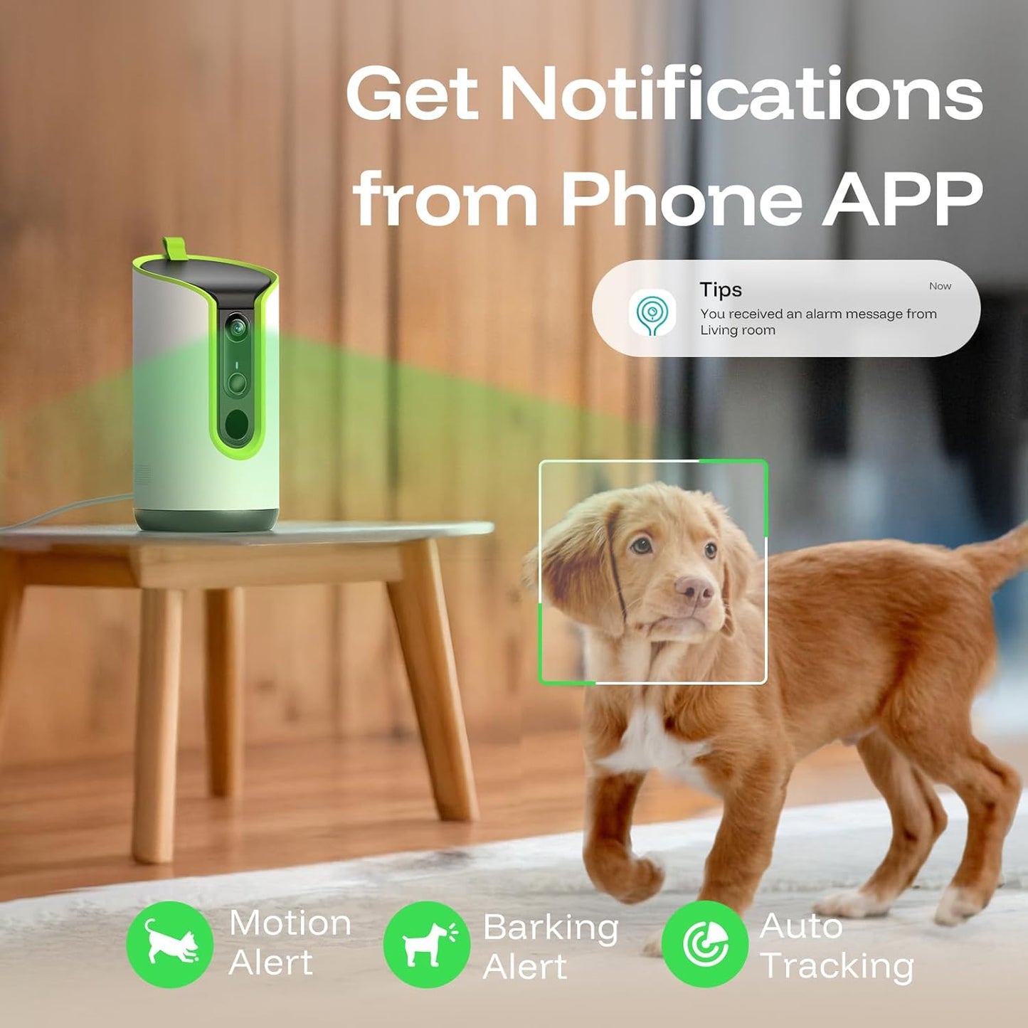TKENPRO Cámara para mascotas Ultra HD de 5 MP, cámara para perros c...
