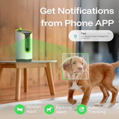 TKENPRO Cámara para mascotas Ultra HD de 5 MP, cámara para perros c...