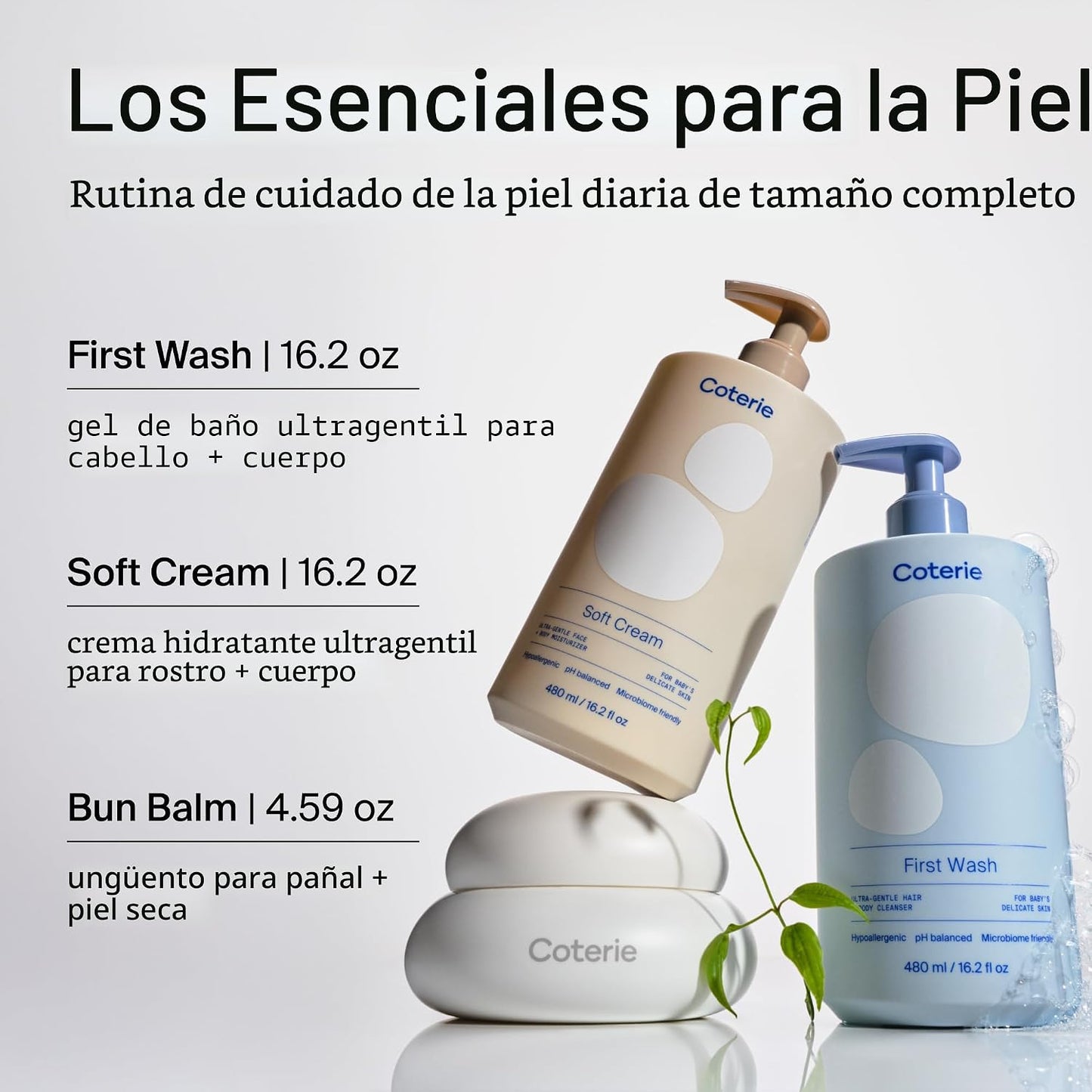Coterie The Skin Essentials - Set de regalo para bebé, champú de 16...