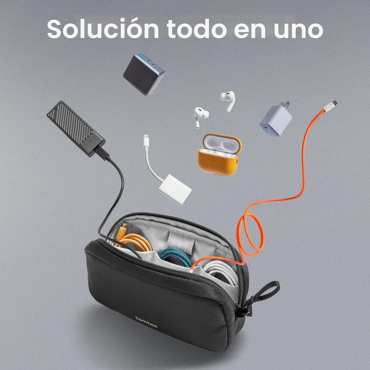 tomtoc Organizador de Electrónicos Estuche de Viaje, Bolsa de Viaje...