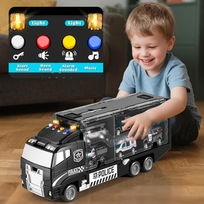 YunWings Juego de Coches de Policía para Niños Pequeños: Camión de...