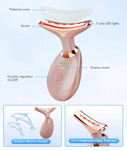 SDKWDH Terapia de Luz Roja para Cara y Cuello, Herramienta de Masaj...
