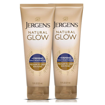 Jergens Natural Glow + Loción corporal autobronceadora reafirmante,...