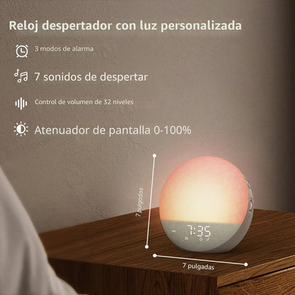 Reloj despertador Sunrise Máquina de ruido blanco: luz natural de d...