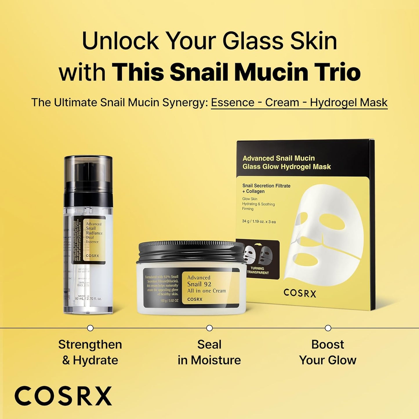 COSRX Mucina de Caracol 74% + Niacinamida 5% Doble Esencia, Suero Facial Antienvejecimiento para Piel Opaca, Piel Sensible, No Testado en Animales, Cuidado de la Piel Coreano, Regalos para Mujeres