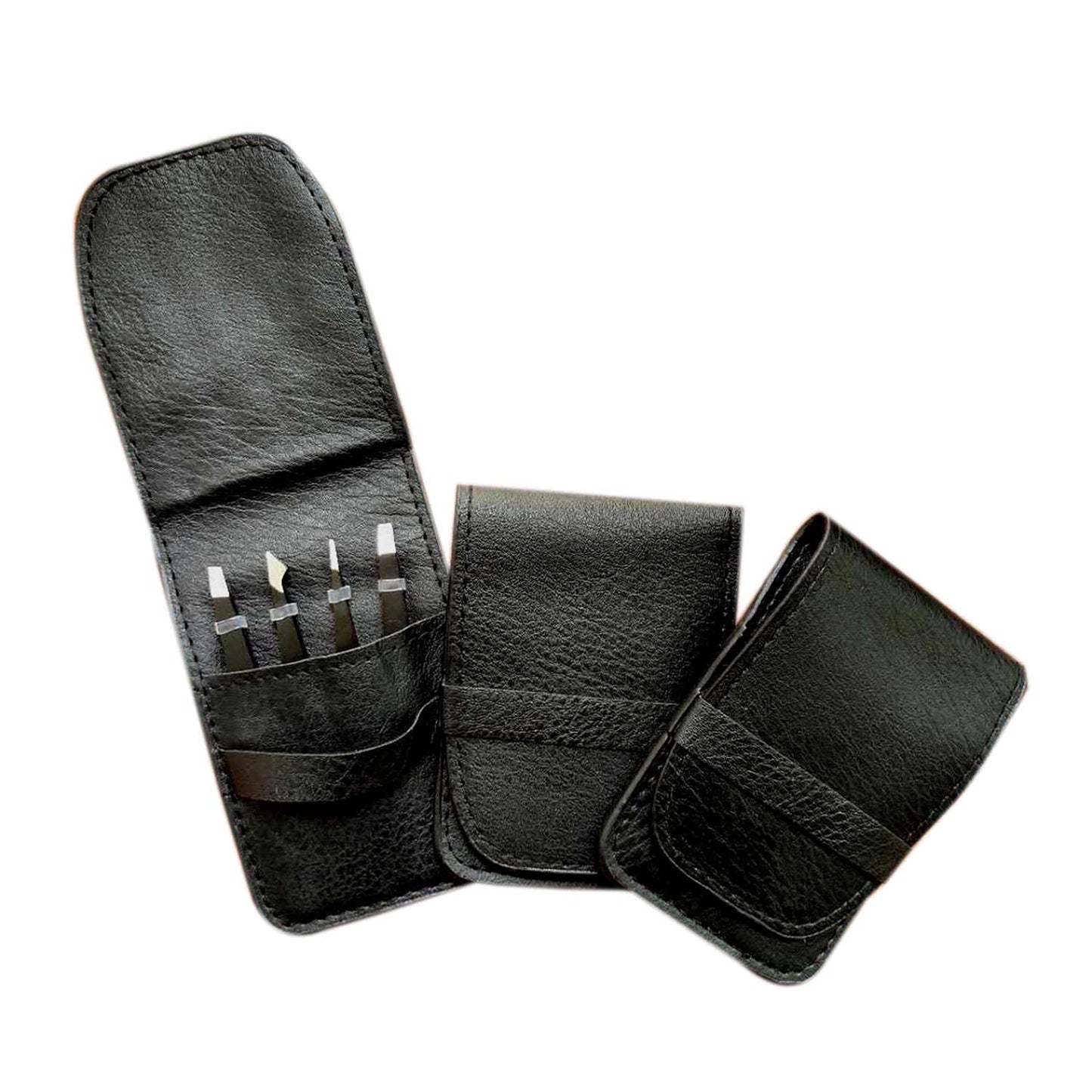 [4+1 piezas] Juego de pinzas con estuche de viaje, pinzas de aleación antioxidante profesionales de gran precisión para mujeres y hombres, multiusos como cejas y depilación facial encarnada