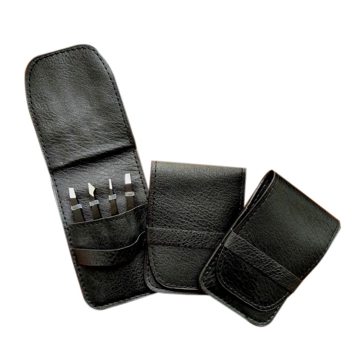 [4+1 piezas] Juego de pinzas con estuche de viaje, pinzas de aleación antioxidante profesionales de gran precisión para mujeres y hombres, multiusos como cejas y depilación facial encarnada
