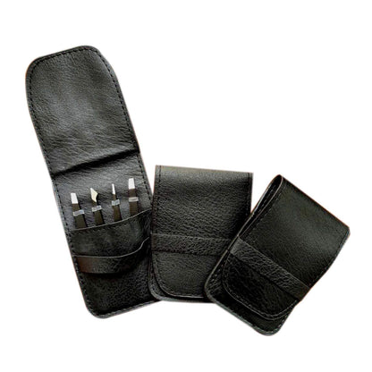 [4+1 piezas] Juego de pinzas con estuche de viaje, pinzas de aleación antioxidante profesionales de gran precisión para mujeres y hombres, multiusos como cejas y depilación facial encarnada
