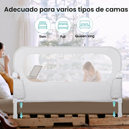 NUTIKAS Barandilla de Seguridad para Cama de Bebé para Niños Pequeñ...
