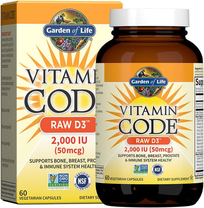 Garden of Life Vitamina D, Vitamin Code Raw D3, Vitamina D 2,000 UI...