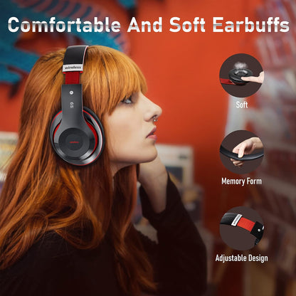 Auriculares Bluetooth sobre la oreja, auriculares inalámbricos pleg...