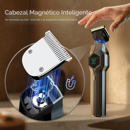 TRIMX Recortadora de barba para hombres, cabezales magnéticos de re...