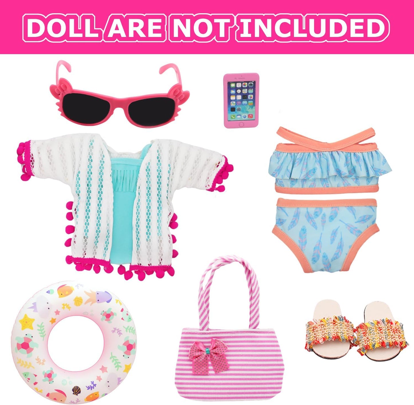 Accesorios de muñeca americana de 18 pulgadas, juegos de natación p...
