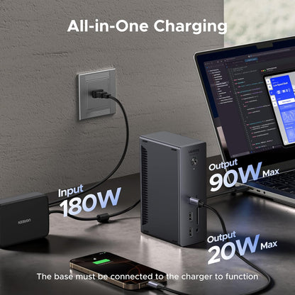 UGREEN Thunderbolt 4 Dock 13-en-1 Estación de acoplamiento de 40Gbps con pantalla única 8K y doble 4K@60Hz, carga de 90W para laptop, 2.5GbE, SD/TF 4.0. Revodok Max 213 para MacBook Surface Pro y más