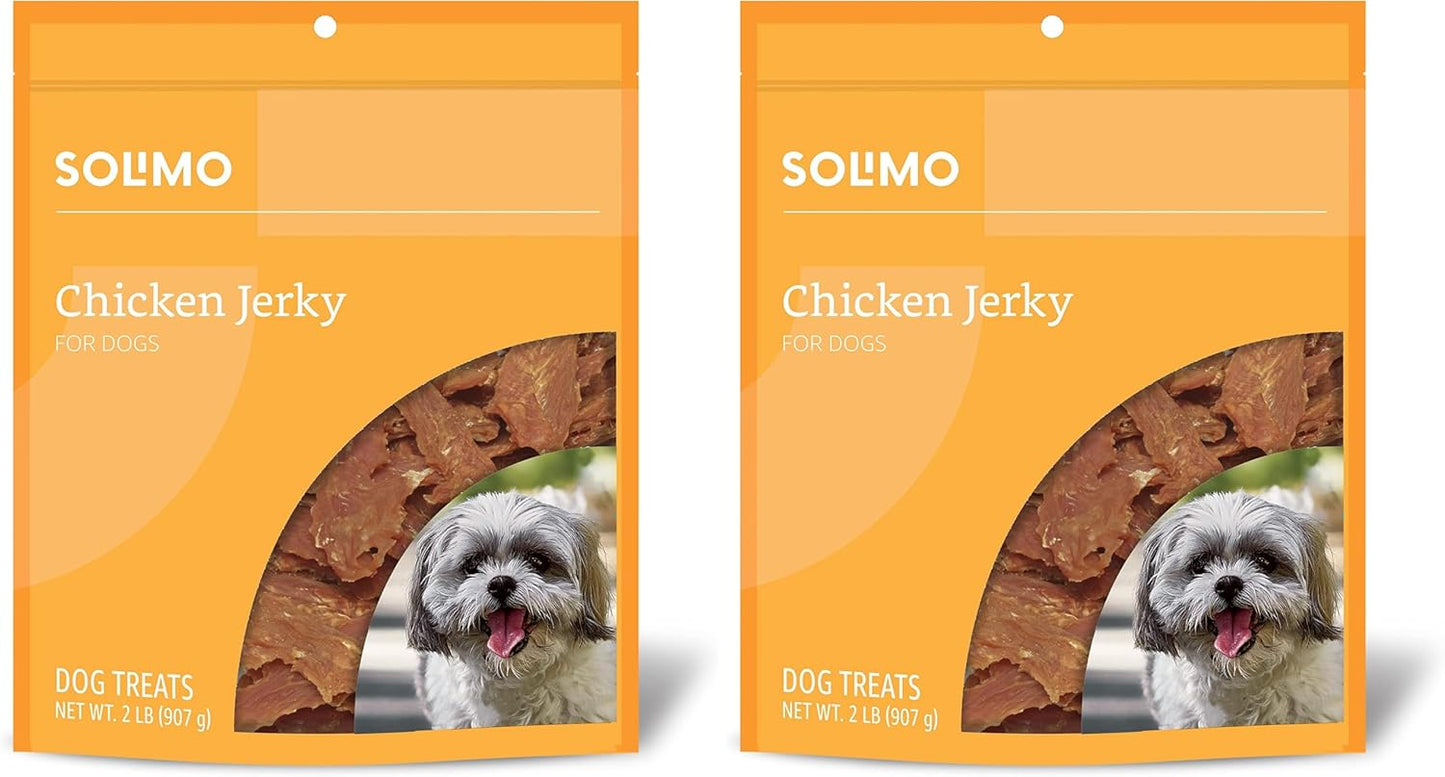 Amazon Brand - Solimo Golosinas de Pollo Jerky para Perros, 2 libra...