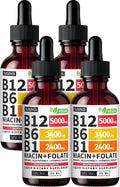 (Paquete de 4) Gotas líquidas de vitamina B12 y B6, complejo de vit...