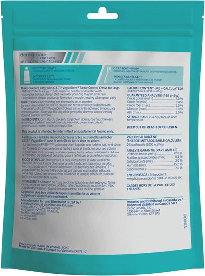 Virbac C.E.T. VEGGIEDENT FR3SH Masticables para control de sarro pa...