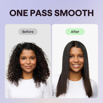 Wavytalk Plancha de pelo a vapor, sesión de vapor, reduce el daño, nutre el cabello y acelera el alisado, plancha plana de titanio nano de 1.38'' con peine desmontable para alisado sedoso, Rosa Sakura