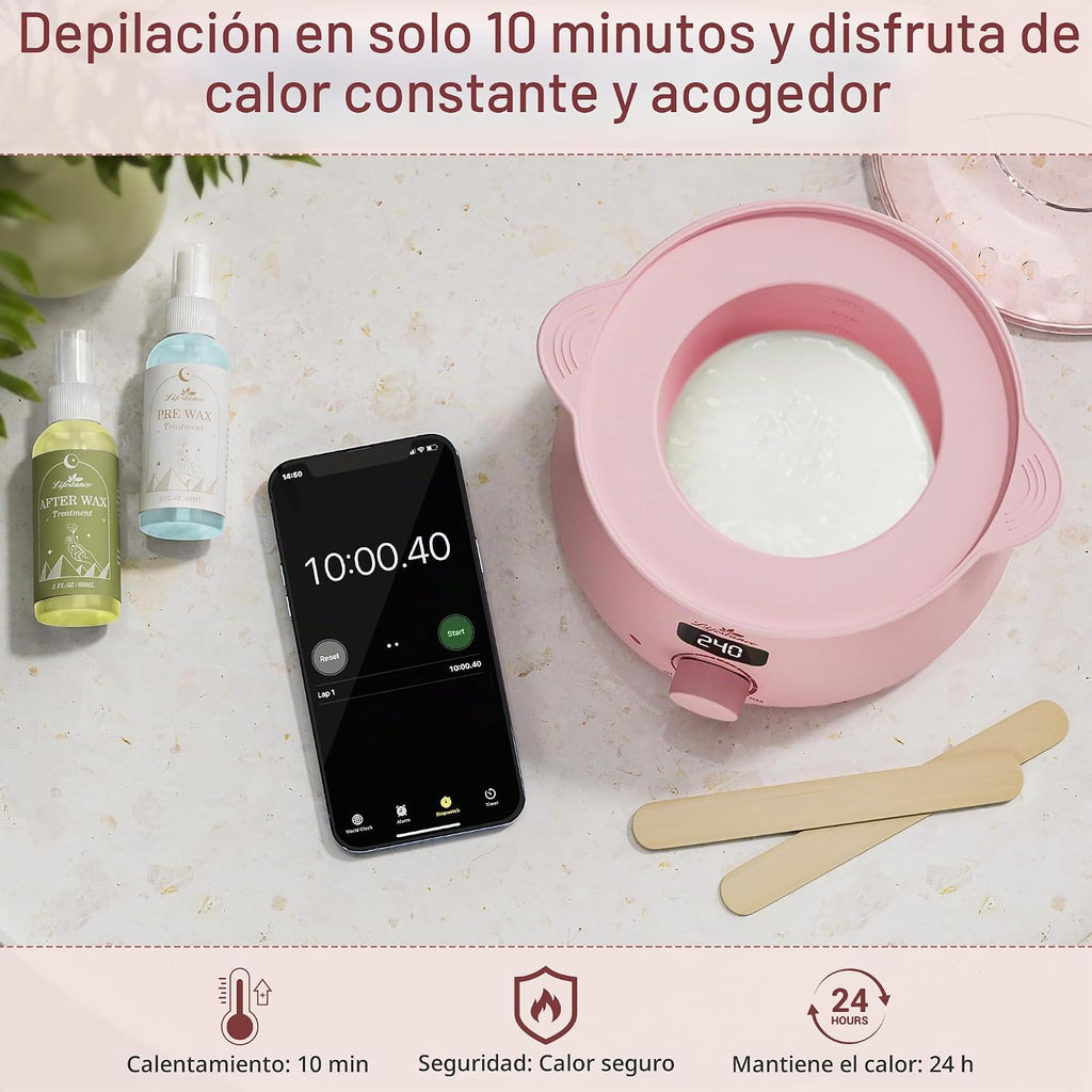 Lifestance - Kit de depilación para mujeres y hombres, calentador d...