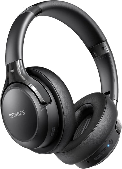 BERIBES Auriculares Bluetooth sobre la oreja, tiempo de reproducció...