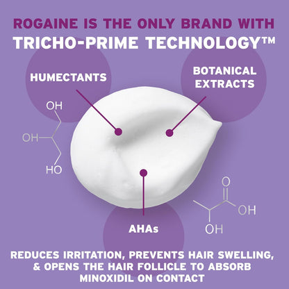 Rogaine - Espuma de minoxidil tópica al 5%, tratamiento contra la caída del cabello de una vez al día para mujeres para hacer crecer un cabello más abundante y grueso, sin perfume, suministro de 2