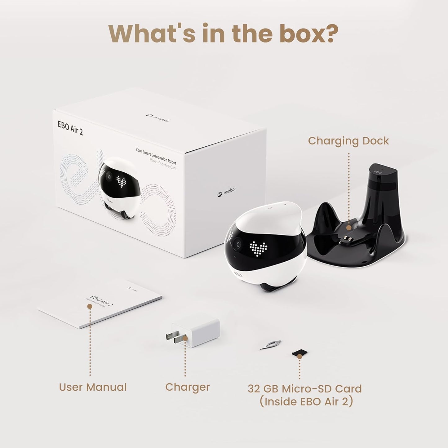 Enabot EBO Air 2 FamilyBot - Robot de cámara de seguridad para inte...