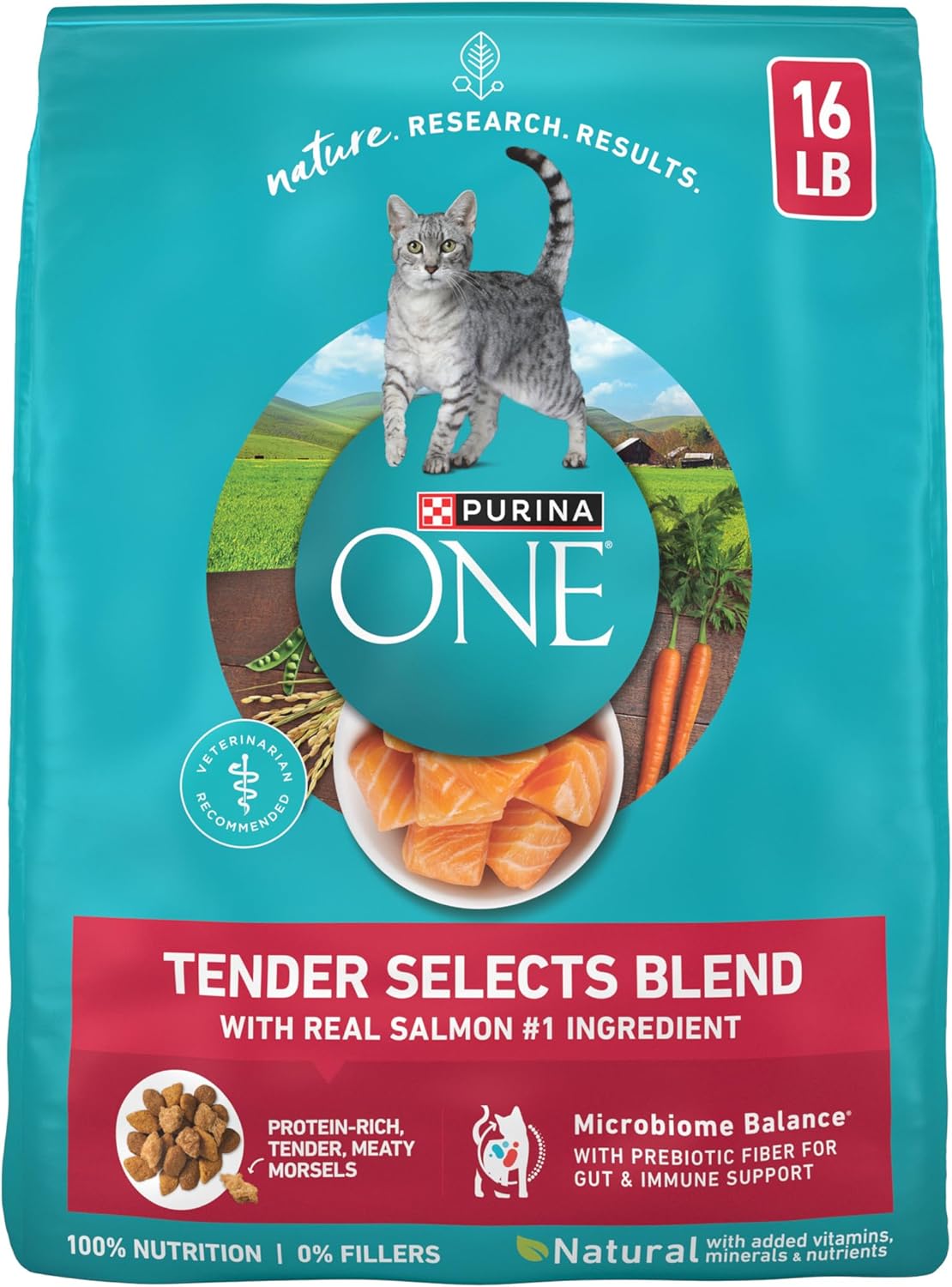 Purina ONE Alimento seco natural para gatos, Tender Selects mezcla...