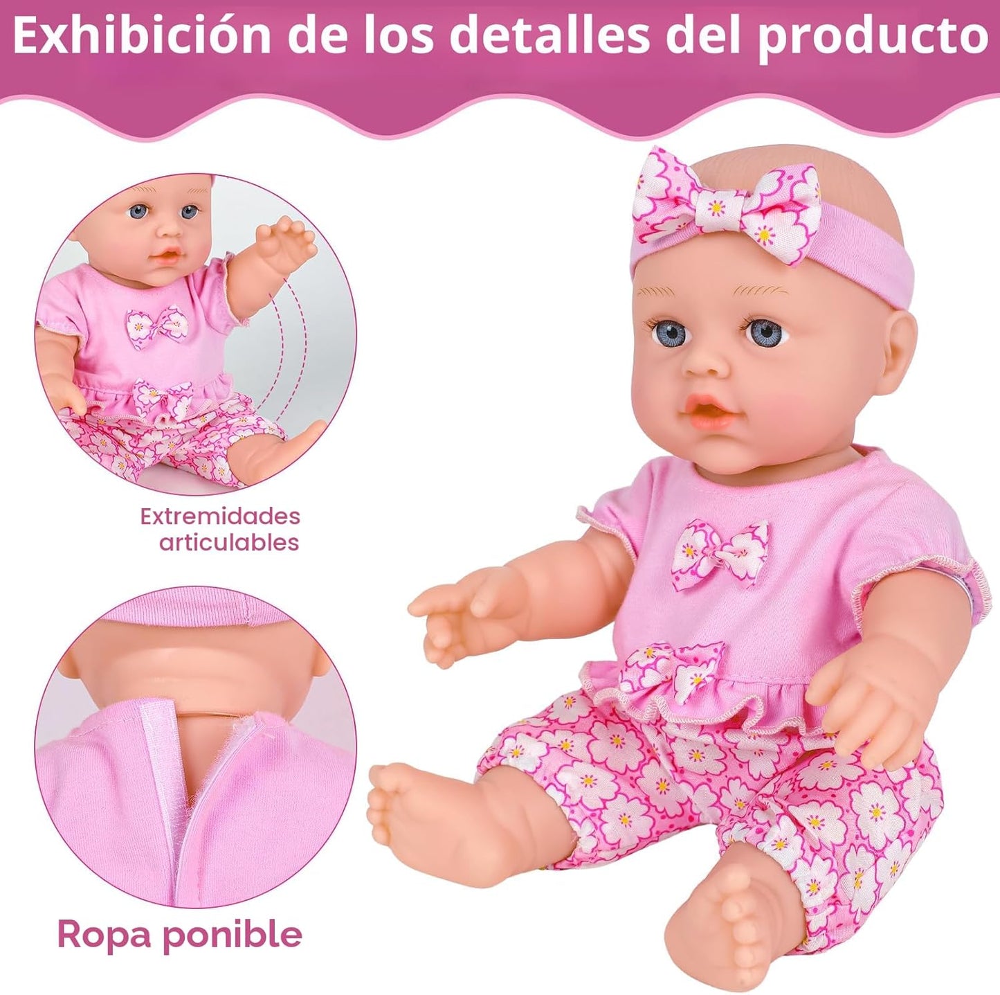 UZIDBTO Muñecas de bebé de 12 pulgadas con mochila para guardar rop...