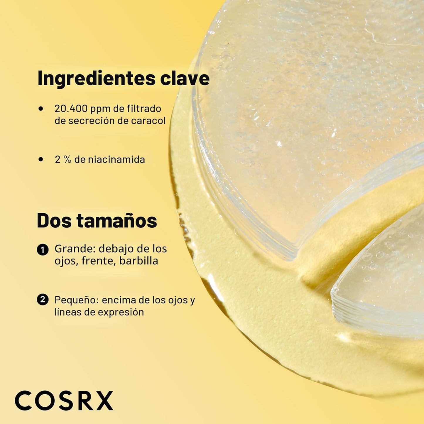 COSRX Advanced Snail Hydrogel Eye Patch (60 piezas), máscara de sue...