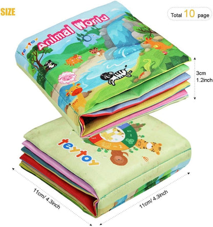 My First Soft Book, teytoy - Tela no tóxica para bebé, libros suaves arrugados para bebés, niños y niñas, juguetes educativos tempranos (paquete de 12)