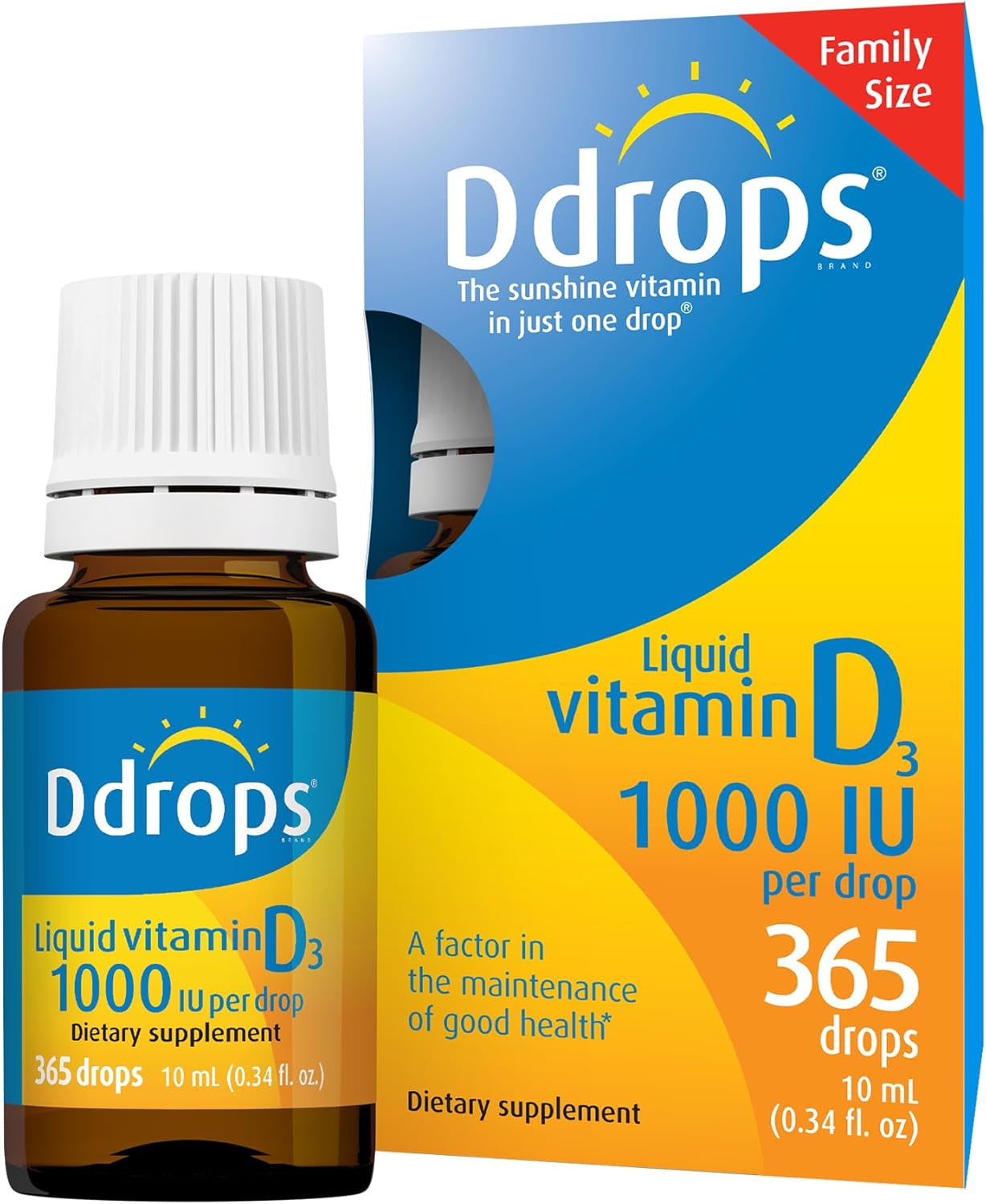 Ddrops Adultos 1000IU 365 Gotas - Suplemento líquido de vitamina D3...
