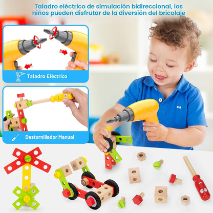 Juego de herramientas para niños con taladro, juguetes Montessori S...