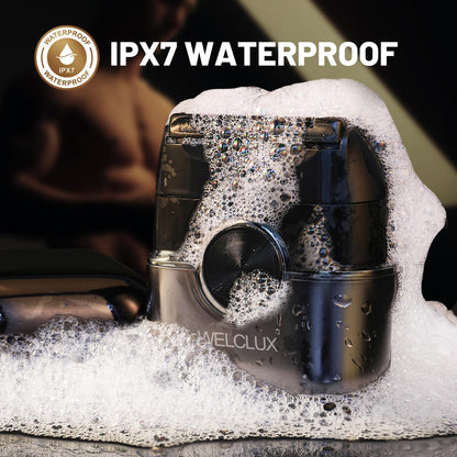 Afeitadoras eléctricas de aluminio para hombres: afeitadora de papel de aluminio para hombres con 2 engranajes ajustables, mini maquinilla de afeitar eléctrica con pantalla LED grande y 4 cuchillas flotantes, afeitadora facial con IPX7 impermeable, regalo