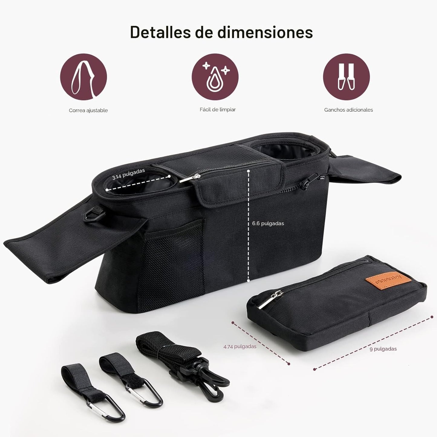 Momcozy - Organizador universal para cochecito con portavasos aisla...