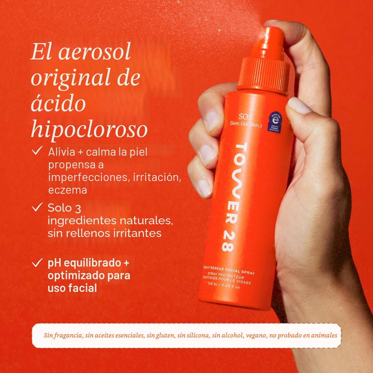 Tower 28 SOS Daily Rescue Spray facial \u2013 Spray de ácido hipocl...