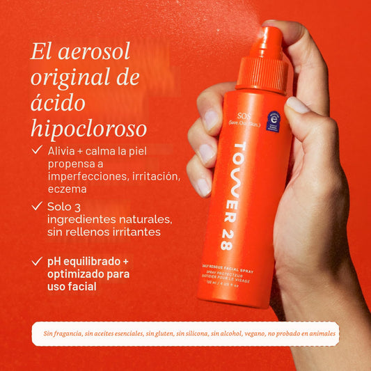 Tower 28 SOS Daily Rescue Spray facial \u2013 Spray de ácido hipocl...