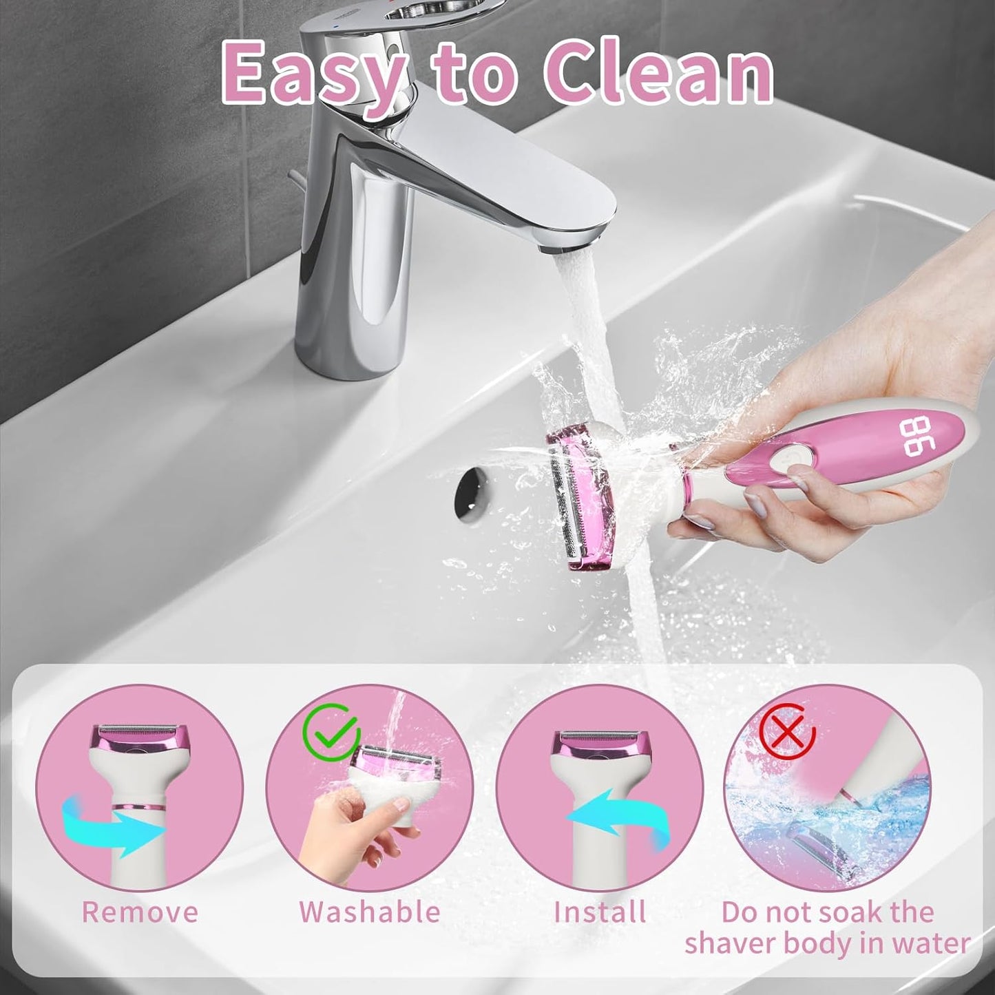 Afeitadora eléctrica Beanify para mujeres y hombres, kit de depilac...