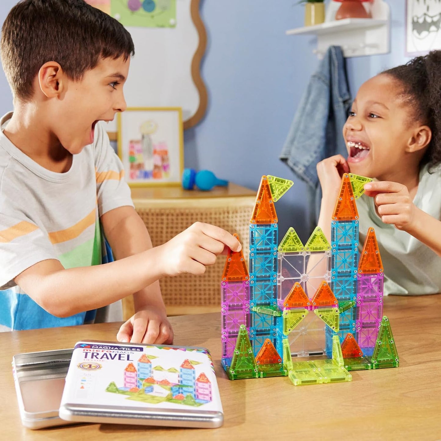 Magna-Tiles microMAGS Set de Viaje Deluxe de 55 Piezas de