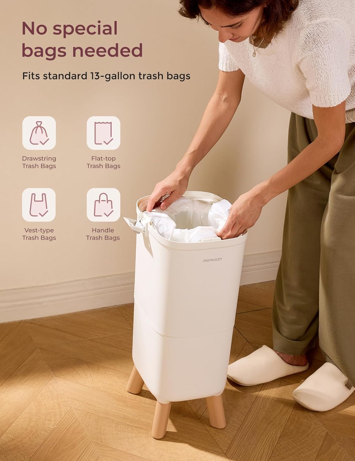 Momcozy Cubo de pañales con control de olores patentado de triple s...