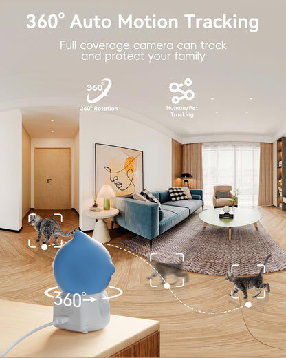 ZUMIMALL Cámara para mascotas para interiores, cámara WiFi 5G\/2.4G...