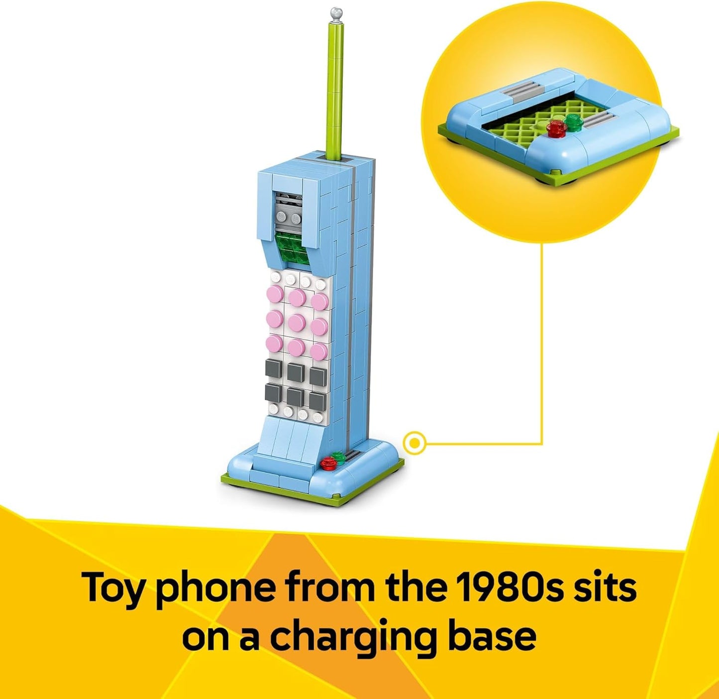 LEGO Creator 31174 - Teléfono retro 3 en 1 para niños, decoración del hogar para dormitorio o habitación de los niños, juguete de construcción y juego de aprendizaje para niñas y niños, a partir de 8