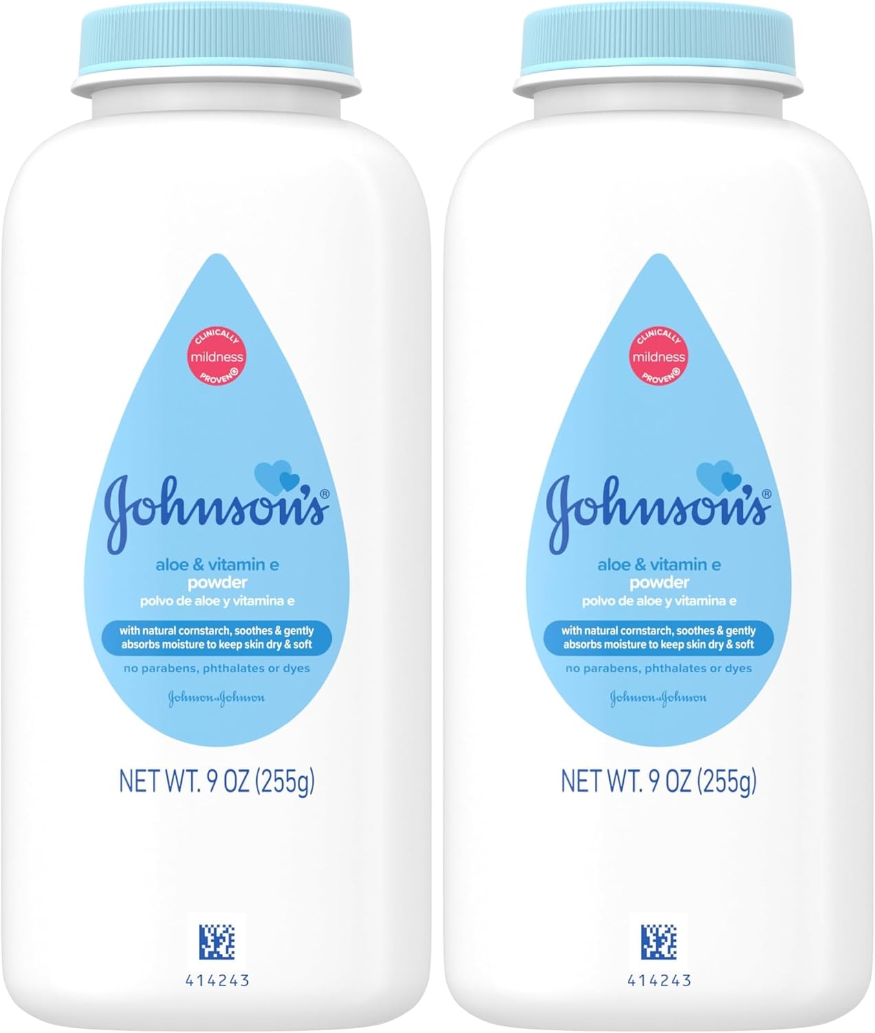 Johnson's Baby Polvo de almidón de maíz para bebé, aloe y vitam...
